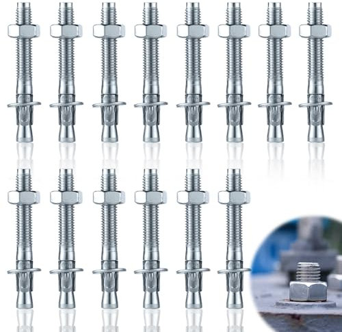 UVVRUR 14 anclajes galvanizados para cargas pesadas con opción ETA 7, calidad industrial, anclajes para cargas pesadas, anclajes, pernos de anclaje, tacos, M10 x 90 (M10 x 90)