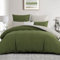 Aisbo Double Size Duvet Cover Set - 3Pcs Reversible Bedding Bed Set Olive Green and Beige Double Soft Brushed Microfiber Quilt Cover with 2 Pillowcases 50x75cm