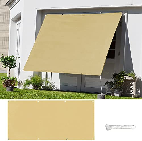 Große Pergola-Abdeckung, wasserfest, mit Anti-UV-Schutz, ideal für Gartenpartys und Veranstaltungen, 9 x 9 m, beigefarbener Aufsatz im Lieferumfang enthalten