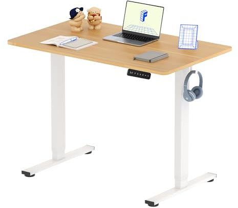 FLEXISPOT Kinderschreibtisch, Elektrischer Höhenverstellbarer Schreibtisch 100 x 60 cm,für Kinder ab 12 Jahren & Jugendliche,Ergonomischer Tischplatte, Ahorn