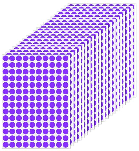 Mafagwre 2340 Stück Runde Klebepunkte, Bunte Punktaufkleber, 20mm Kreisförmige Etikettenaufkleber, Selbstklebende Markierungspunkte Für Büro, Schule, Kalender, Karten-Aufkleber (Lila)
