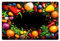 KitchenYeah© Platzsets Abwaschbar 6-Teilig 45x30 cm Tischsets Platzdeckchen Platzset Unterlage Tischset Esstisch Edle Tischunterlage Placemat Gemüse - Graffiti - Farbenfroh - Kochen - Abstrakt