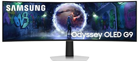 Samsung LS49DG934SUXXU Odyssey OLED 49 Gaming Monitor - Glare Free, 5120x1440, HDMI 2.1, USBC, 0.03ms, 240Hz (Renewed)