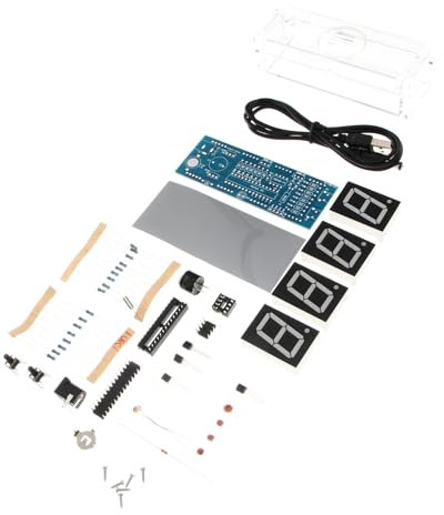 VALICLUD Digitale Led-Uhr Bausatz Mit Mikrocontroller DIY Kit Für Bastler Grün Programmierbare Single-chip Digitaluhr Ohne Batterien Sicherer Elektronik-experimentier Lernspaß