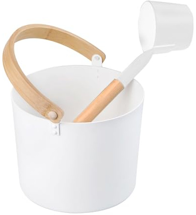 Vgvgaj 7L Sauna Bucket Shower Sauna Bucket And Ladle Set Matching Barrel Sauna Hot Tub Luxurious Aluminum Barrel With Long Handle Spoon Kit For Shower Women And Men