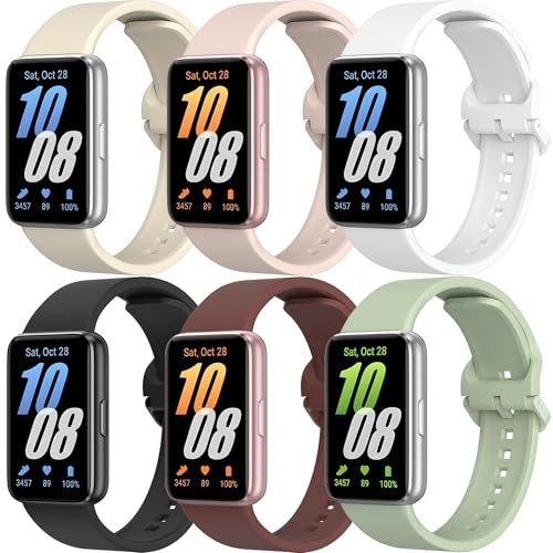 ZGCE Lot de 6 bracelets en silicone compatibles avec Samsung Galaxy Fit 3 pour homme et femme - Bracelet de rechange étanche pour Samsung Galaxy Fit 3 SM-R390