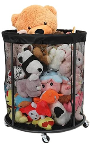 Outdoor Ball Storage, Ball Organizer, Ball Storage Bin, Basketball Rack Rolling Ball Storage Cart, Portable Container Box Large Capacity Basket Net for Outside Garage Sports Pool Patio Garden Deck