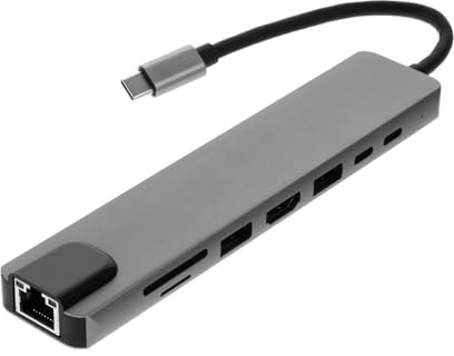 1 Pezzo Hub USB C con Hd Docking Station per Computer e Smartphone Adattatore per Laptop e Proiettori Porta Ethernet e Pd Compatto e Multi Porta USB