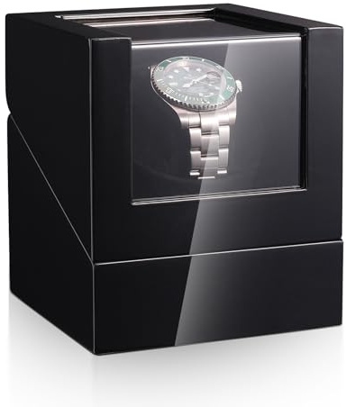 Lian Automatischer Uhrenbeweger für eine Uhr – EIN Geschenk für Männer | mit Leisem Mabuchi-Motor Abriebfestes Acrylglas Batteriebetrieben Oder mit Netzteil