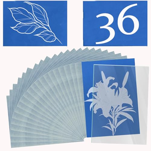 36 Stück Cyanotypie Papier, A5 Sonnendruckpapier, Solarpapier Sonnenkunst mit Acrylplatte Hoch Lichtempfindlich Solar-Kunstdruck und Zeichenpapier für Bastelarbeiten Projekte Kinder und Erwachsene