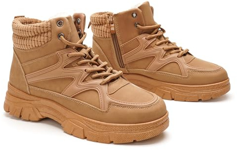 GLAMORA Botines de Invierno para Mujer con Interior de Pelo, Resistentes al Agua, Cremallera Lateral, Plataforma y Suela Antideslizante G8041-CM-38