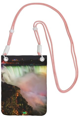 PPHGUT Niagara Falls Print Damen Herren Handytasche Stilvoll Wasserabweisend Reise Laufen Handy Crossbody Tasche, rose, Einheitsgröße