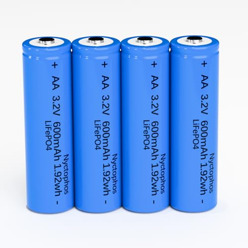 3.2V Solar Battery 3.2V AA 600mAh Rechargeable Batteries for Solar Lights,Flashlight,electric shavers (4PCS) (3.2Volt)