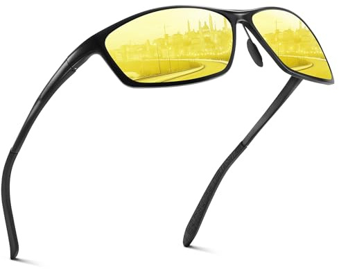 wearPro Night Driving Glasses-Polarised-Anti Glare for Men-Women-Unisex-Sports-Ultra-Light-UV400-HD-Vision-Classic-Vintage Style For Driving,Fishing,Skiing,Golf,Runing,Cycling