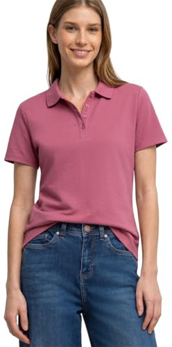Street One Kurzarm Poloshirt in Rippstruktur Dark Clouded Blush 40