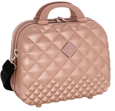 Camomilla Milano Vanity Case (15 lt.), Beauty Case da Viaggio, Materiale Rigido, Chiusura Zip, Colore Rosegold