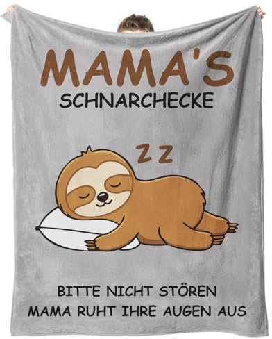 FLYWIND Lustige Kuscheldecke 130 * 150cm Geschenke für Mama | Mama’s Schnarchecke Personalisierte Geschenke Frauen für Mutter Muttertag Geburtstag Weihnachten Muttertagsgeschenk