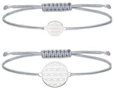 Armbänder-Set Mutter Tochter Blume des Lebens 925 Silber