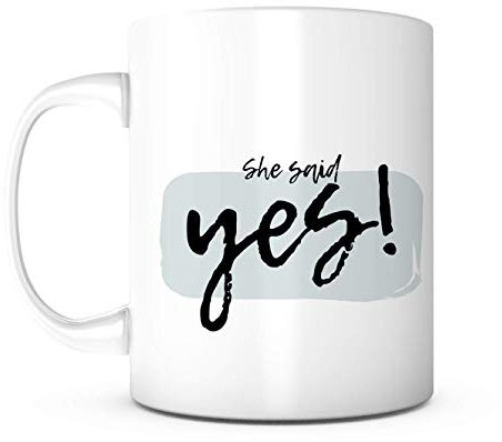 Tasse mit Aufschrift „She Said Yes-Engaged“, Verlobungsgeschenk, Bräutigam, Bräutigam-Kaffeetasse, Bräutigam-Geschenk, Hochzeitsgeschenk, Zukunftsgeschenk, Ehemann, Vorschlags-Tasse, Geschenk