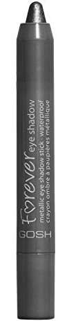 GOSH Forever Eye Shadow Lidschatten-Stift mit cremiger Textur für einfaches Auftragen und intensives Farbergebnis I wasserfest, hält bis zu 8h I parfümfrei & hautverträglich I 005 Grey (Metallic)