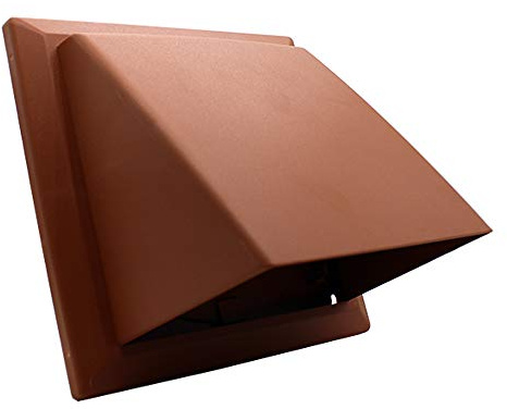 Kair Terracotta 150mm Cowled Wall Vent Grille with Backdraught Shutter | Push-fit installation, Helps prevent backdraughts, Cowl helps block rain and wind, Cover size 150mm, For 150mm round ducting
