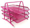 Leviatan Metall Ablage Ablagefächer | Büro Organizer Schreibtisch | Schubladen für Dokumente | 3 Schubfächer Briefablage Dokumentenablage A4 Organizer Mesh | Rosa