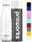 Proworks Botellas de Agua Deportiva de Acero Inoxidable | Cantimplora Termo con Doble Aislamiento para 12 Horas de Bebida Caliente y 24 Horas de Bebida Fría - Libre de BPA - 1L - Blanco - Lunares