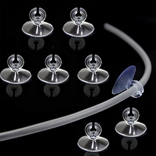 Sunbbingsp Aquarium Saugnapf Halter, 50 Stücke Saugnapf Transparent Aquarium, Saugnapf für Aquarium, Aquarium Saugnapf Clips für Wasserrohr Heizstäbe Glas Luftröhrenschlauch Luftschlauch(PVC)