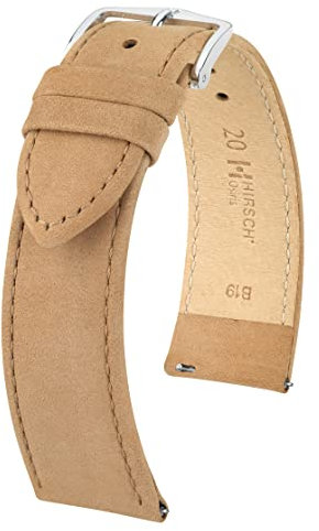 Hirsch XS Damen Uhrenarmband Nubukleder Modell Osiris 20 mm Beige