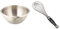 DE BUYER -3373.20 -Bassine 1/2 sph. Inox Fd Silicone ø 20 & 2610.25 -fouet professionnel fils inox goma 25cm