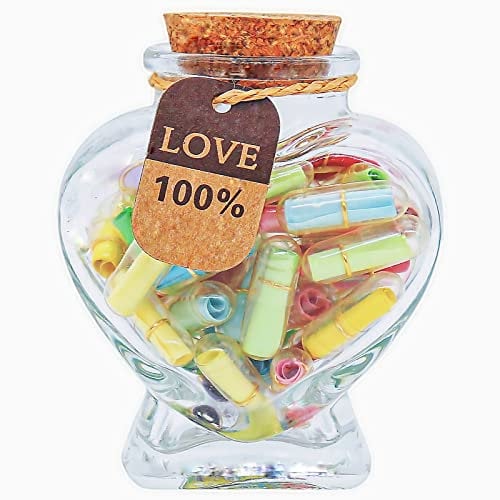 HYOUCHANG Capsule Letters Message in A Bottle - Love Pills - The Love Gifts for Boyfriend and Girlfriend (Transparent color50)