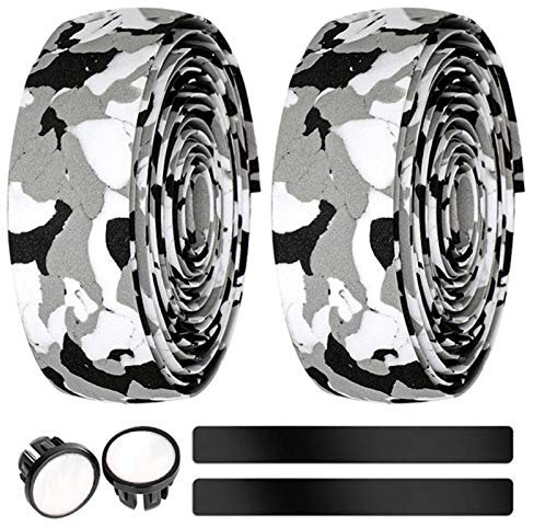 JTRHD Fahrrad Lenkerband Fahrrad Wrap Tape Road Camouflage Fahrrad Radfahren Griff Gürtel Straßenrennrad (Farbe : Black Grey White, Size : 200x3x0.3cm)