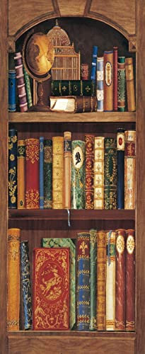 A.Monamour Türtapete Selbstklebend Türfolie Türposter 3D Altes Vintage Bücherregal Vinyl Folie Türdeko Tapete Wandbild Türaufkleber Türtattoo 90 x 200 cm