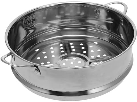 Kichvoe Dampfgarer Korb Aus Edelstahl Mit Praktischen Griffen Multifunktionaler Dampfgareinsatz Für Küche Und Restaurant Für Dumplings Und Gedämpfte Brötchen Silber