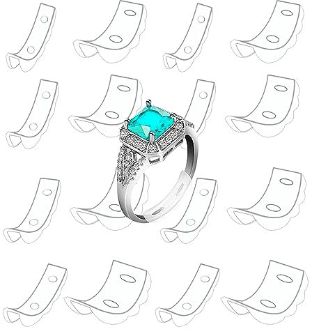 Yeesabella 16 PCS Ring Size Adjuster Ring Size Reducers with Air holes, 8 Size Ring Size Adjuster Invisible Ring Reducer for Loose Rings, Ring Sizer for Men and Women