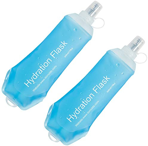 AXEN 500ML Soft Flask, TPU Foldable Running Hydration Flask, Soft Collapsible Water Bottle for Hydration Pack Cycling Marathon Running Hiking