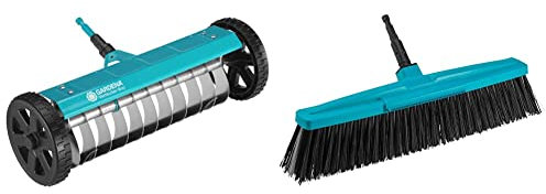 Gardena 3395-20 Combisystem Vertical Cutter, The Hand-Powered Lawn Scarifier & combisystem Road Broom: Stable broom, 45 cm working width, polypropylene bristles(3622-20)