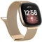 Tobfit Edelstahl Armband für Fitbit Versa 4/Versa 3/Sense/Sense 2 - Metall Ersatzband für Herren und Damen (Roségold)