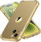 ORETECH for iPhone 14 Case 6.1 inch, with [2 Pack Screen Protector] [Camera Lens Guard] [15FT Military Grade Drop Test] 360° Shockproof Slim Fit Design Rubber Bumper Phone Cover - Gold