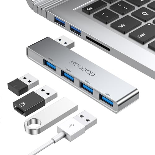 USB Hub für Laptop,MOGOOD USB Hub 3.0 USB Splitter Ultra Slim Daten US-B Hub[Laden Nicht unterstützt] Multi US-B Port Expander US B Adapter Station für Laptop,PC,Mac,Drucker,Flash Drive,Mobile HDD
