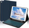 AVNICUD Étui Clavier pour iPad 10.2 9ème/8ème/7ème Génération - Air 3, Pro 10.5, Coque AZERTY Français Bluetooth Amovible, 7 Rétroéclairages, Fente pour Stylo, Bleu Foncé
