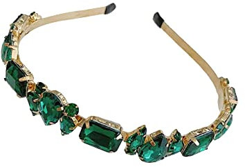 Strass-Stirnband, Haarreifen, Kristall-Diamant-Haarband, Stirnband, glitzernde Haarreifen, dünnes Kristall-Haarband für Damen, Mädchen, Grün