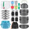 Lixada Camping Cookware Kit, 33PCS Aluminum Outdoor Cooking Set with Stainless Steel Cups Plates Forks Knives Spoons Water bag for 3-4 People Family to Camping/Hiking/Picnic/Travel/Party
