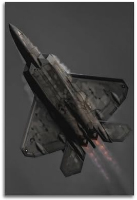 NIZIEE Fighter Aircraft Poster F-22 The American Empire Raptor Jet of Flame Dekorative Malerei Leinwand Poster 30 x 45 cm