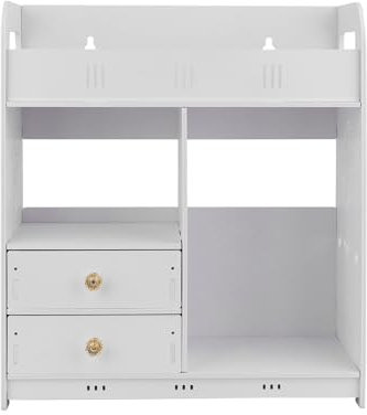 ohfruit Armoire de salle de bain avec fleur creuse sculptée en bois et plastique sur les toilettes, organiseur de rangement mural sans perforation, blanc