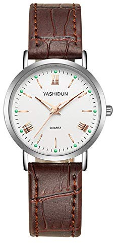 Ziyan Unisex Armbanduhr, Herren/Frauen Uhr Flache Analog Quarz Klassisch Mode Edelstahluhr Armbanduhr mit Leder Armband Nachtglühen Damenuhren