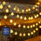 MXJFYY Weihnachtsdeko Lichterkette, 12M 8 Modi Solar Wasserdicht, Warmweiß LED Kugel Lichterkette, Indoor/Outdoor Geeignet für Weihnachtsbaum, Schlafzimmer, Party, Kamin, Garten