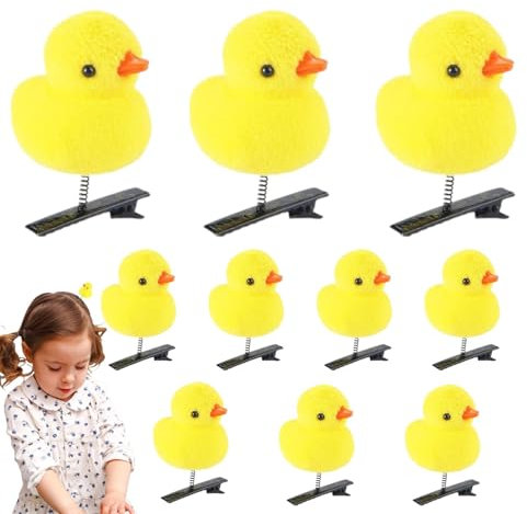 Haarnadel-Set mit 10 Enten – Tier-Haarnadeln, niedliche Enten-Haarspangen, schöne gelbe Enten-Haar-Accessoires, kleine Enten-Haarnadel-Kollektion für Kinder, Mädchen, Frauen, -Kopfschmuck