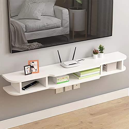 Meuble TV Flottant Meuble TV Mural, Meuble TV Flottant avec 3 Rangements pour Salon Bureau Chambre Unité de Divertissement Murale (C 140Cm)