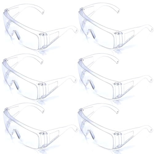 LAPONO Gafas de Seguridad 6 Piezas, Gafas de Seguridad Transparentes Gafas Proteccion Trabajo Antipolvo y Antivaho para Trabajo, Laboratorio, Obra, Industria, Agricultura